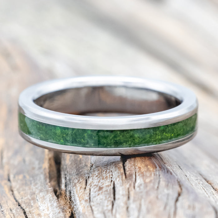 "ETERNA" - MOSS INLAY STACKING BAND-Staghead Designs