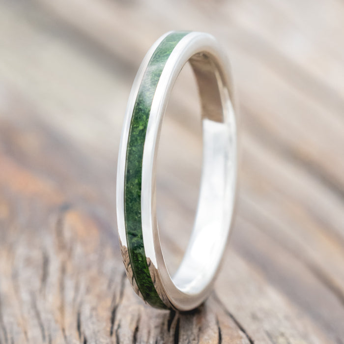 "ETERNA" - MOSS INLAY STACKING BAND-Staghead Designs