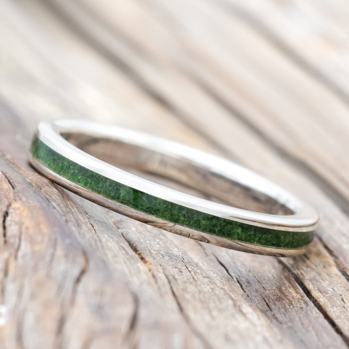 "ETERNA" - MOSS INLAY STACKING BAND-Staghead Designs