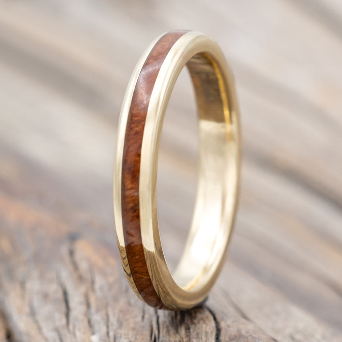 "Eterna" - Redwood Stacking Wedding Band With Custom Finish-Staghead Designs