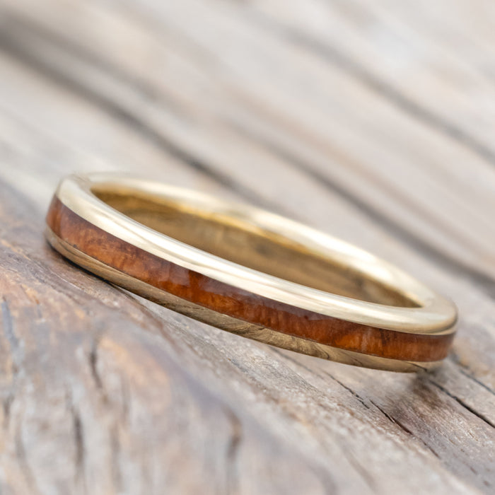 "Eterna" - Redwood Stacking Wedding Band With Custom Finish-Staghead Designs