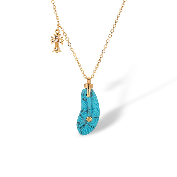 Étiennetta Turquoise Cross Necklace