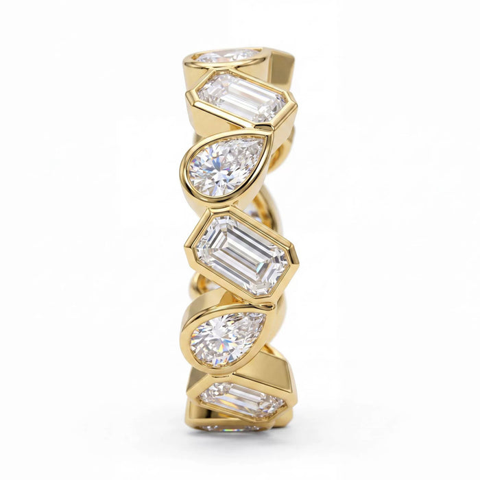 Fabia 14K Gold Teardrop Baguette Moissanite Ring
