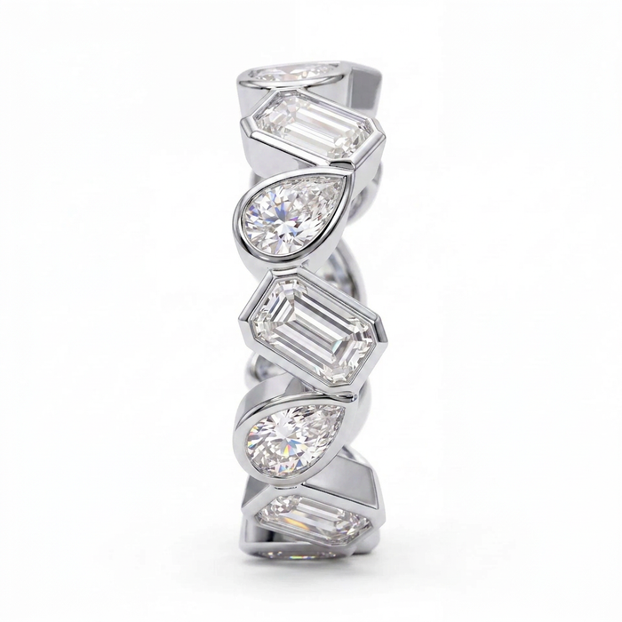 Fabia 14K Gold Teardrop Baguette Moissanite Ring