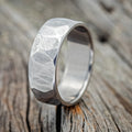 FACETED TITANIUM RING WITH TEXTURED FINISH - WEDDING BAND - SIZE 6-1