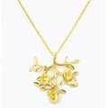 Family Tree Necklace with Dangling Hand Stamped Leaf Initial Charms
