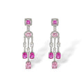 Filippa Pink Cushion Square Drop Earrings