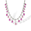 Filippa Pink Cushion Square Necklace