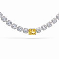 Floriane Yellow Cushion Rectangular Choker Necklace