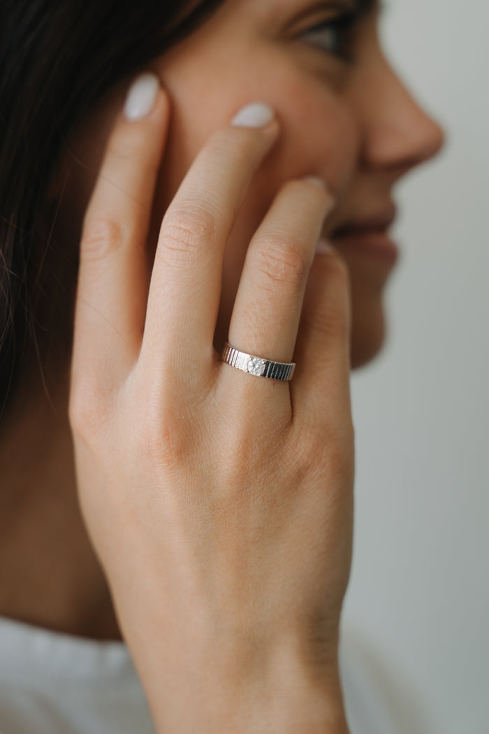 Fluted CZ Ring