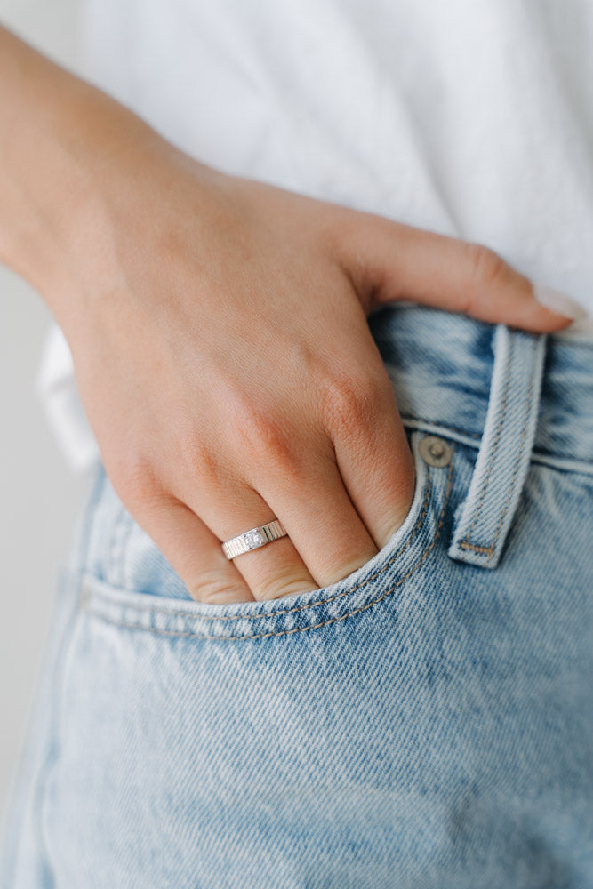 Fluted CZ Ring