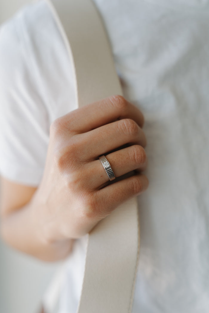 Fluted CZ Ring