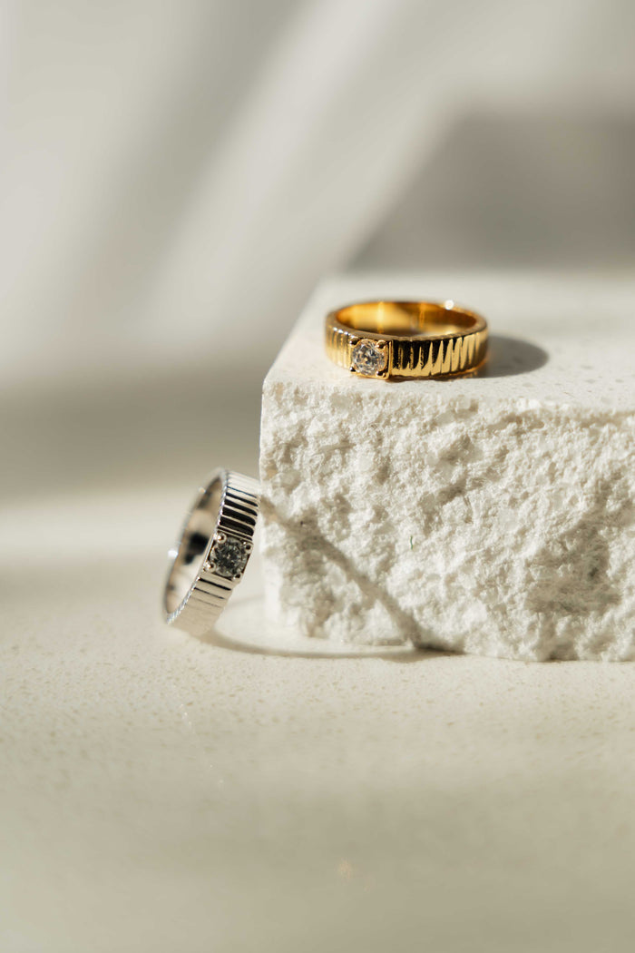 Fluted CZ Ring