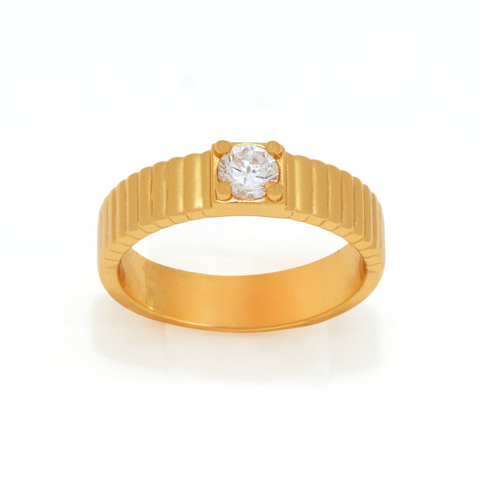 Fluted CZ Ring