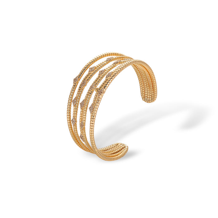 Fortunée 18K Gold Rhombus Open Bangle