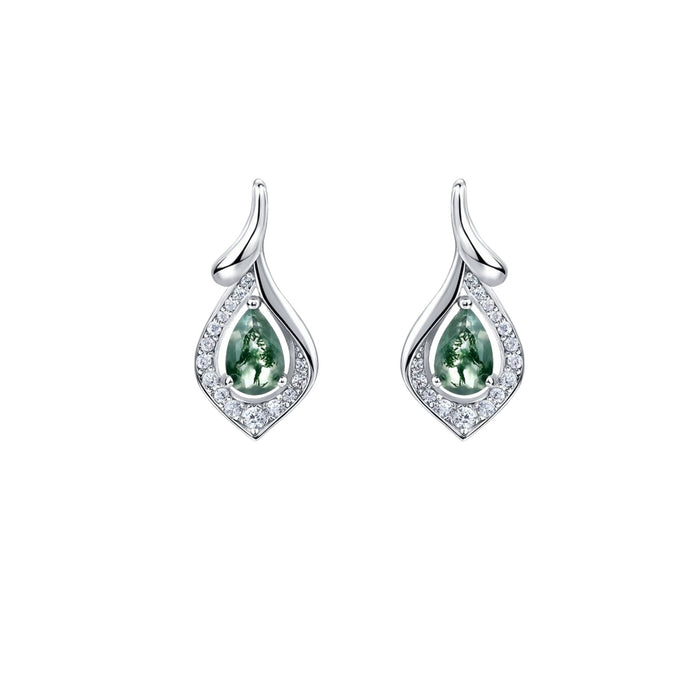 Francette Green Moss Teardrop Earrings