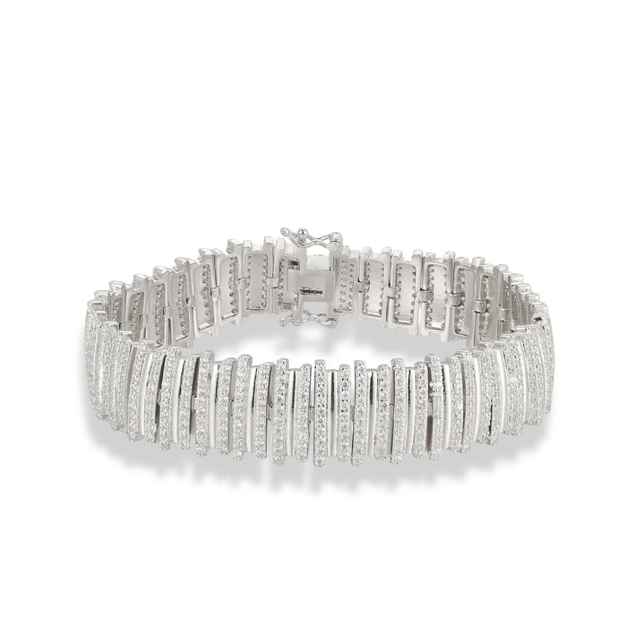Frederika Silver Vertical Bar Bracelet