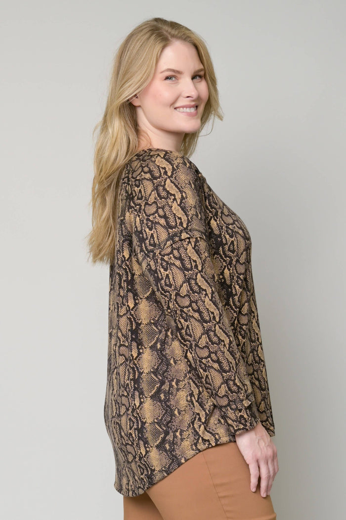 French Terry Printed Top Plus Size