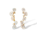 Fritzi White Floral Shell Drop Earrings
