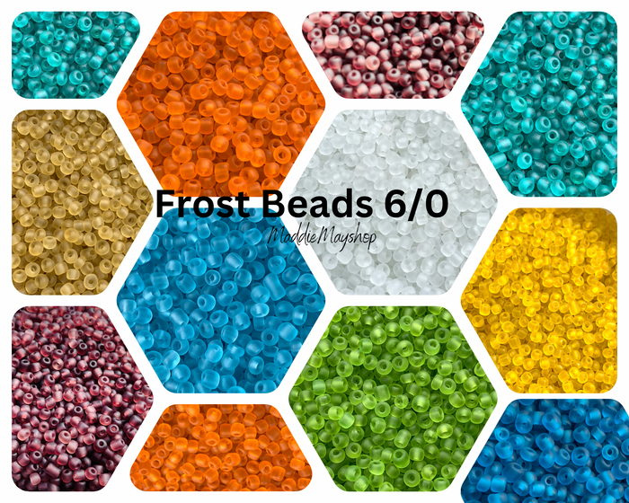 Frost Glass seed beads, 4mm glass beads, Size 6/0 Seed Beads Bulk