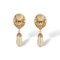 Gaëtana Gold Baroque Pearl Floral Drop Earrings
