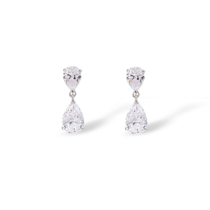 Gerwina White Teardrop Earrings