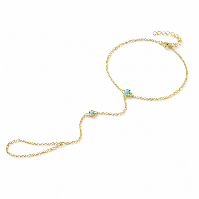 Gesa Turquoise Round Linked Finger Bracelet