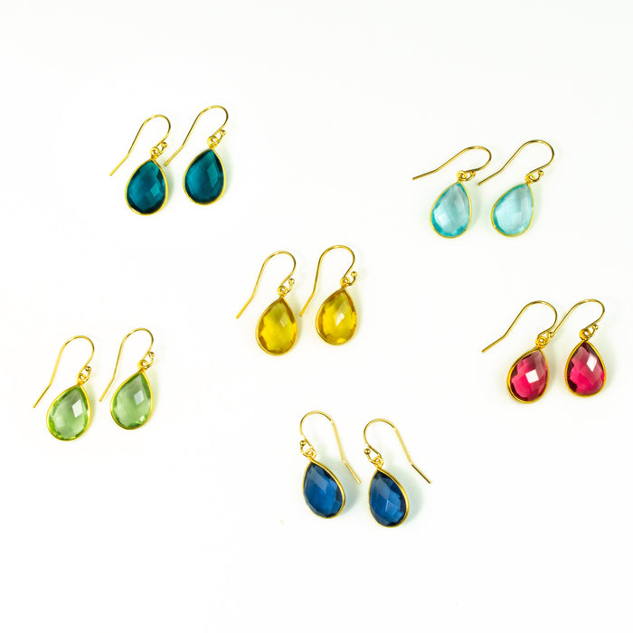Gift for Mom: Birthstone Initial Necklace & Earrings Set [TCSWLV]