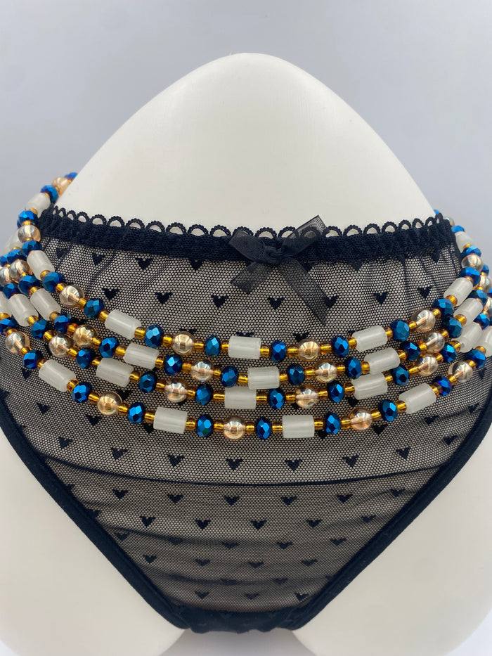 Glow  in the Dark  Waist Bead- Crystal waist Beads- Tie on WaistBeads 45”