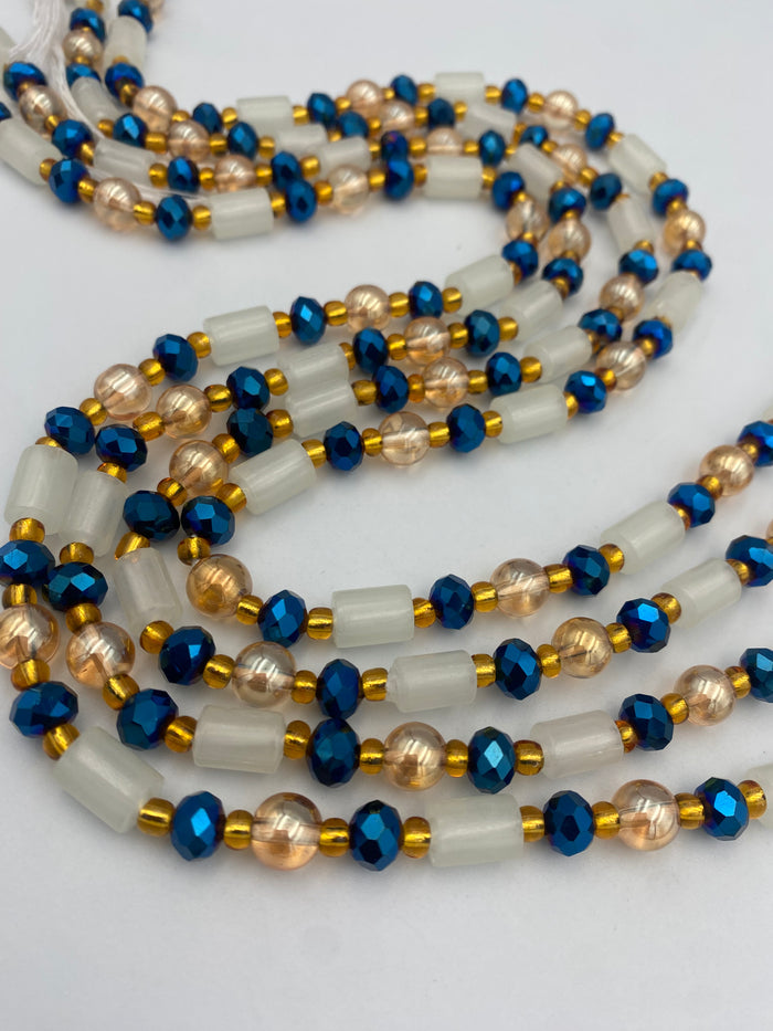 Glow  in the Dark  Waist Bead- Crystal waist Beads- Tie on WaistBeads 45”
