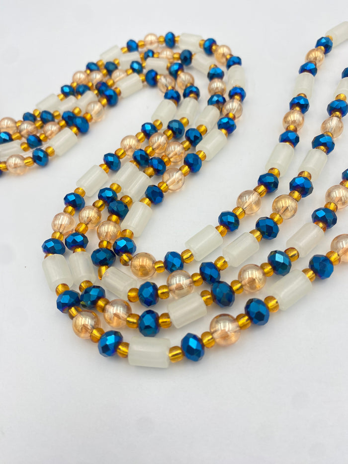 Glow  in the Dark  Waist Bead- Crystal waist Beads- Tie on WaistBeads 45”