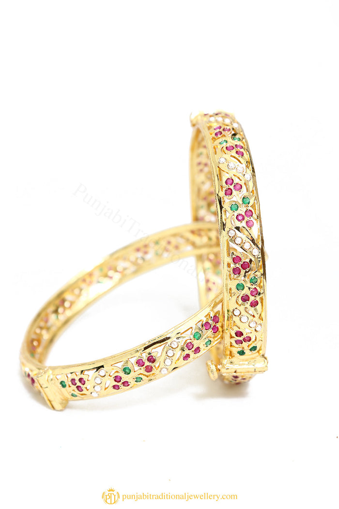 Gold Finished Bangles by PTJ
