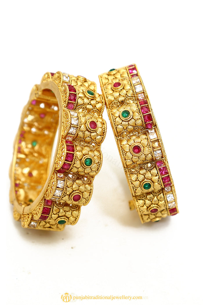 Gold Finished Bangles by PTJ