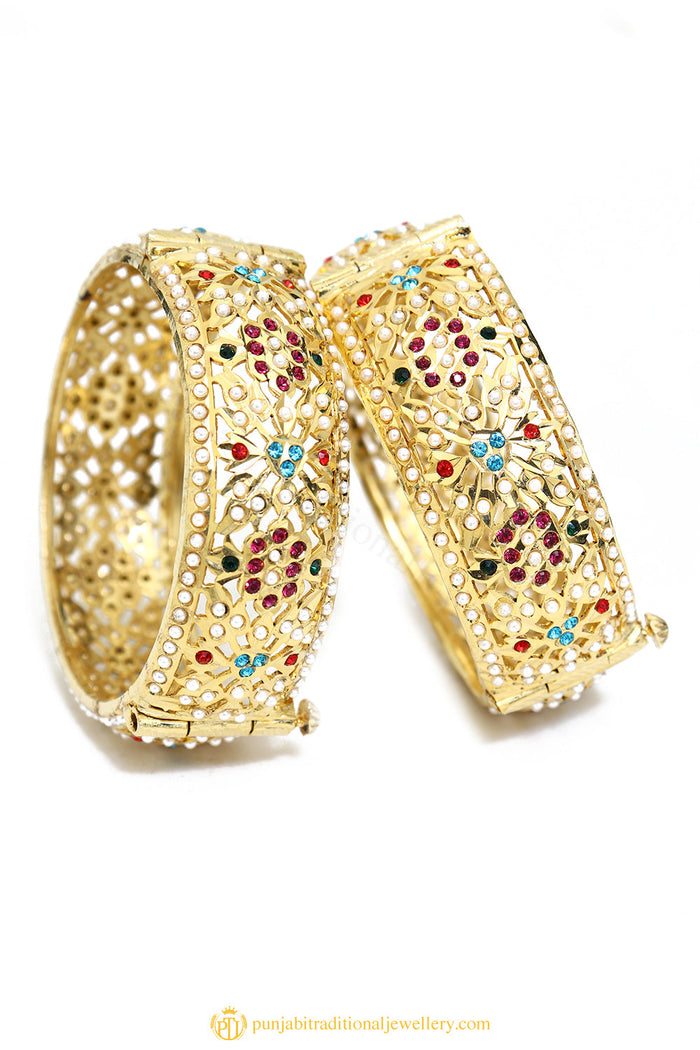Gold Finished Bangles by PTJ