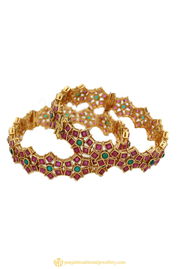 Gold Finished Bangles by PTJ