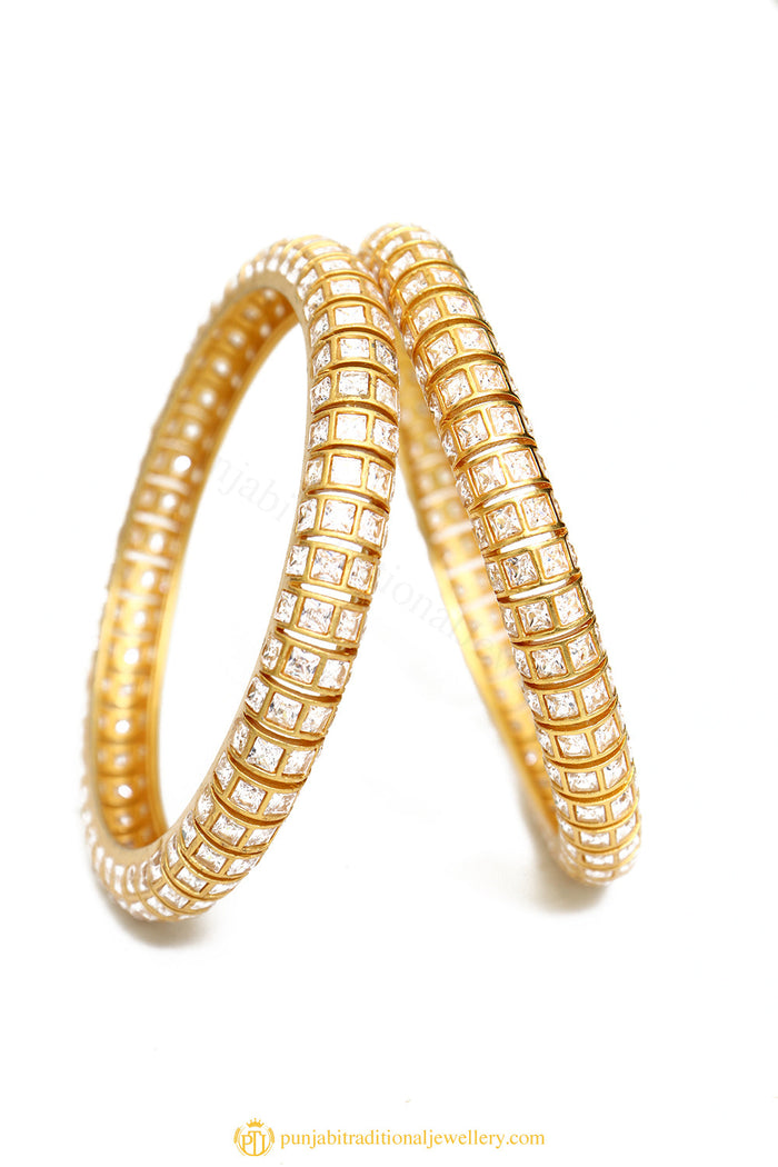 Gold Finished Bangles by PTJ