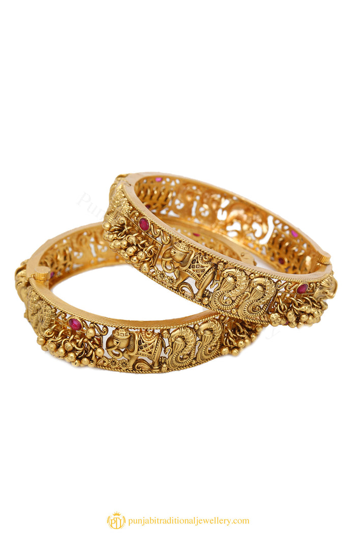Gold Finished Bangles by PTJ