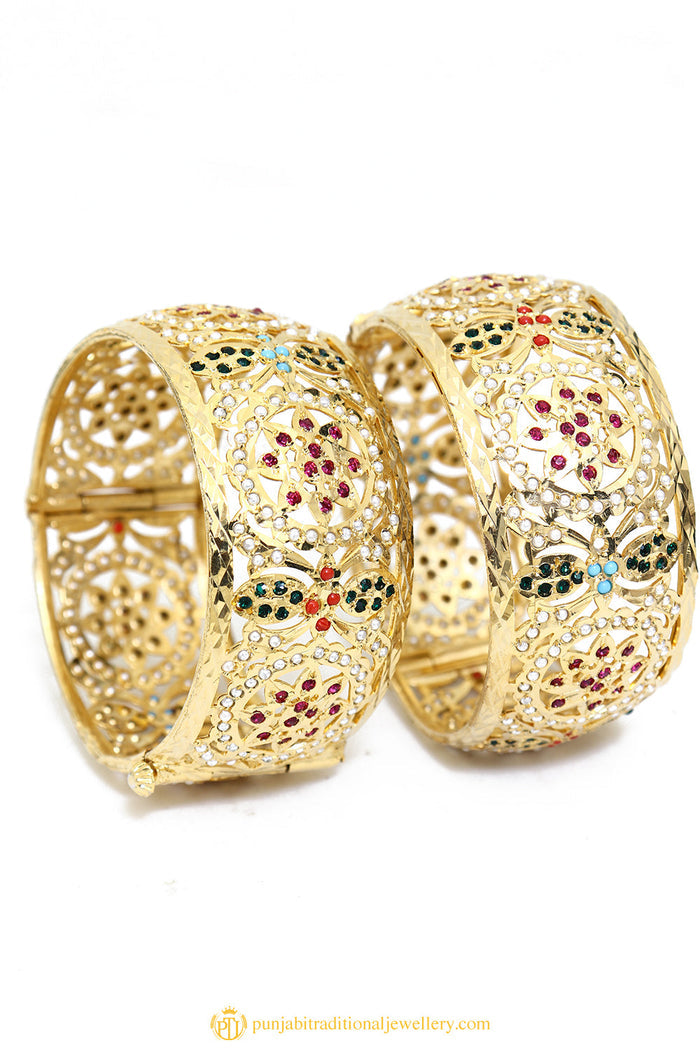 Gold Finished Bangles by PTJ