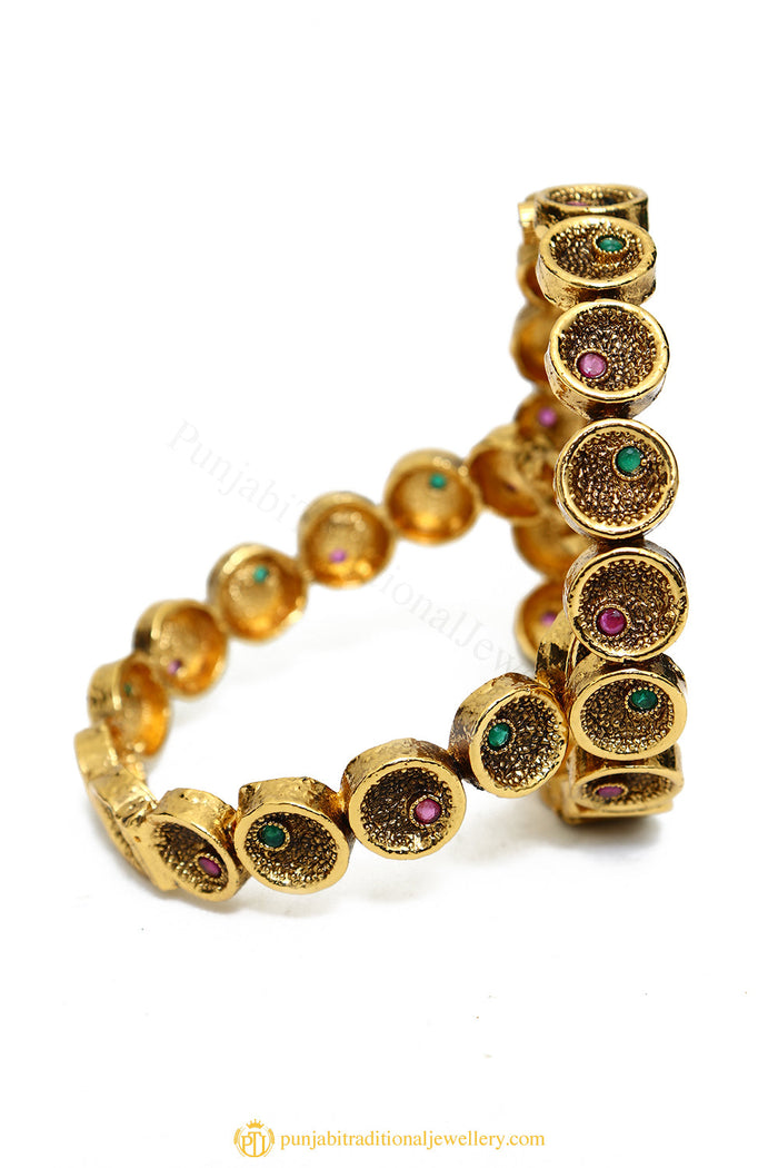Gold Finished Bangles by PTJ