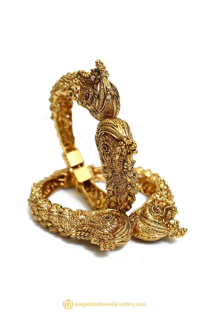 Gold Finished Bangles by PTJ