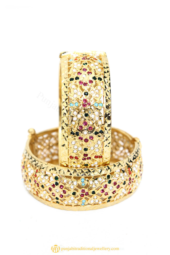 Gold Finished Bangles by PTJ