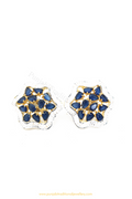 Gold Finished Blue AD Studs By PTJ