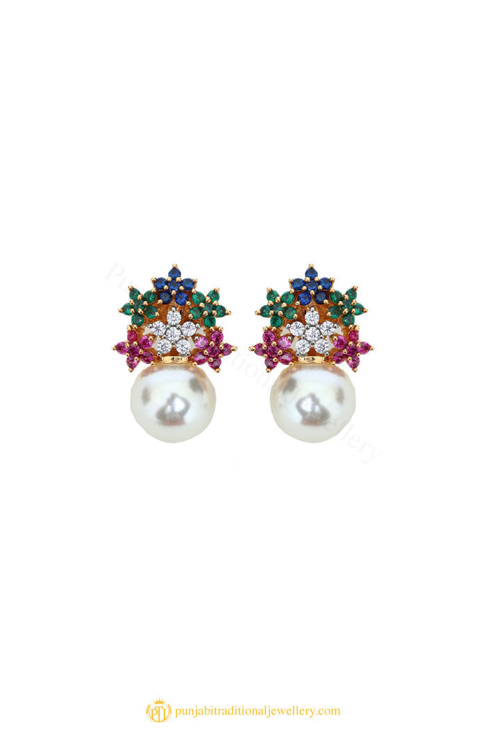Gold Finished Earrings by PTJ