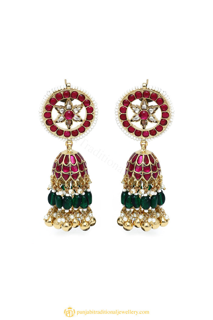 Gold Finished Earrings by PTJ