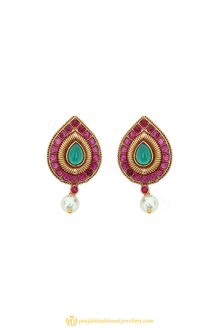 Gold Finished Earrings by PTJ