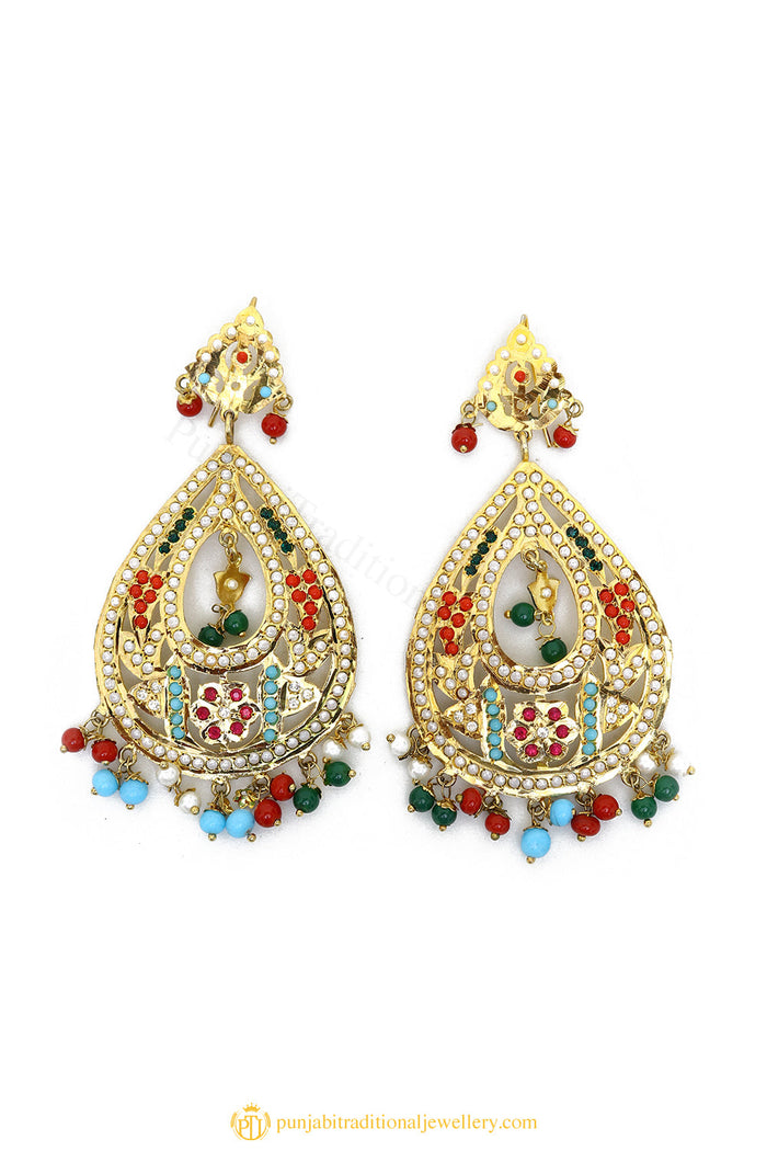 Gold Finished Earrings by PTJ