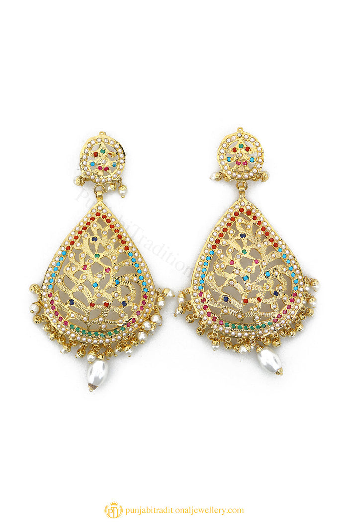 Gold Finished Earrings by PTJ