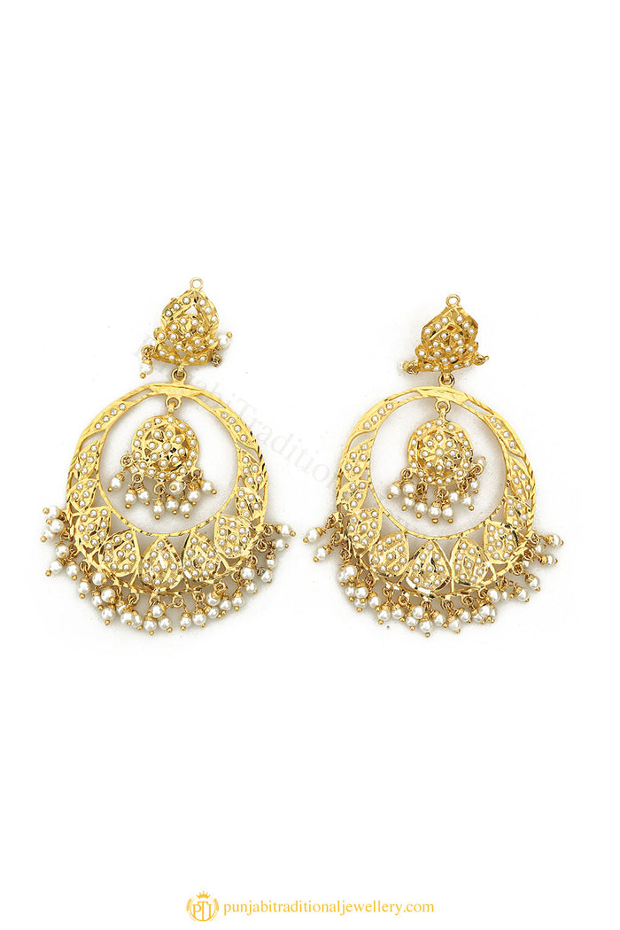 Gold Finished Earrings by PTJ