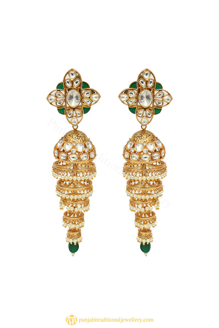 Gold Finished Earrings by PTJ