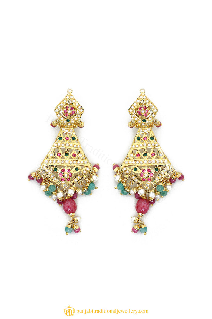 Gold Finished Earrings by PTJ